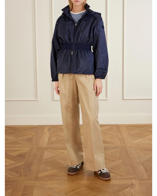 Moncler Blue Liriope Hooded Gathered Shell Jacket