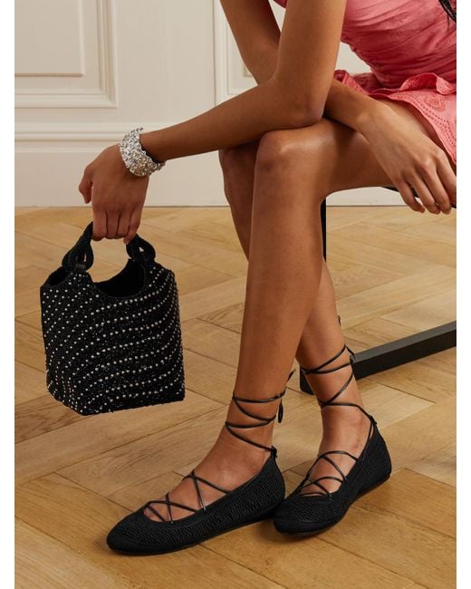 Isabel Marant Black Belna Ballerinas Aus Webstoff Mit Lederbesätzen