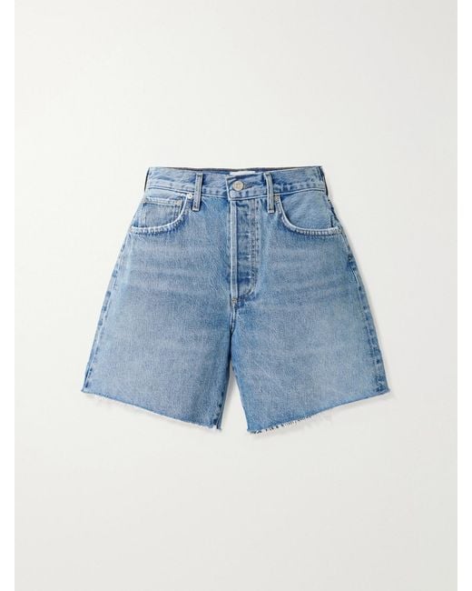 Citizens of Humanity Blue Marlow Frayed Denim Shorts