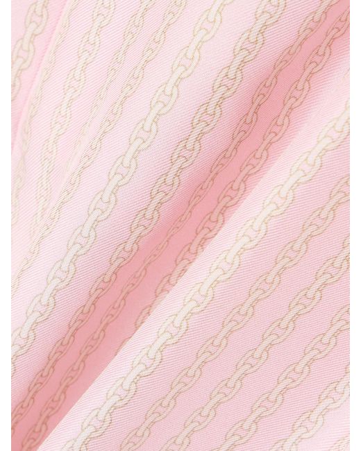 Pantalon Large En Serge De Soie Imprimée Versace en coloris Pink