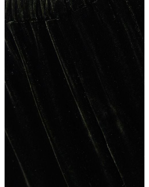 La Ligne Black Velvet Wide-Leg Pants