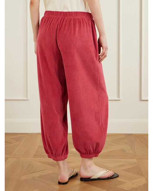 Suzie Kondi Pink Paxos Cotton-Blend Terry Track Pants