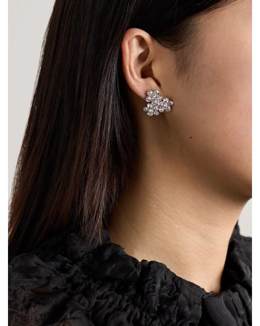 Jennifer Behr White Versilberte Ohrringe Mit Swarovski-Kristallen