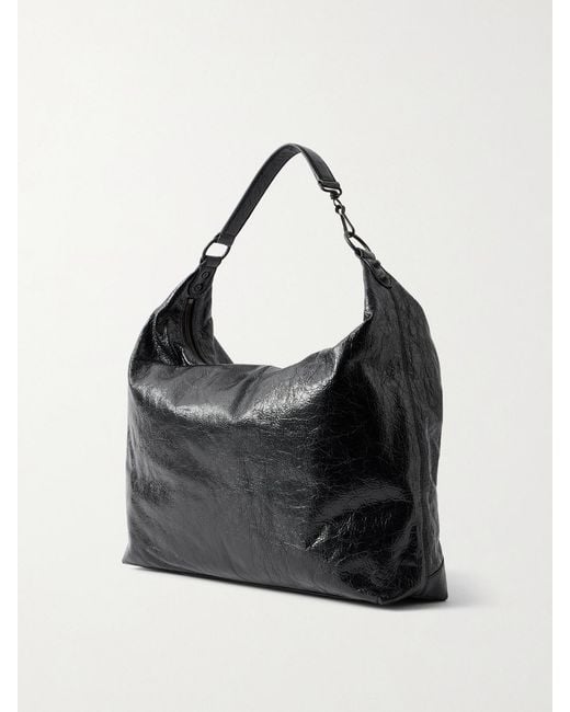 Balenciaga Black Le City Medium Embellished Textured-Leather Shoulder Bag