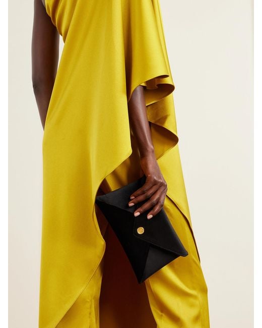 Altuzarra Black Envelope Velvet Clutch