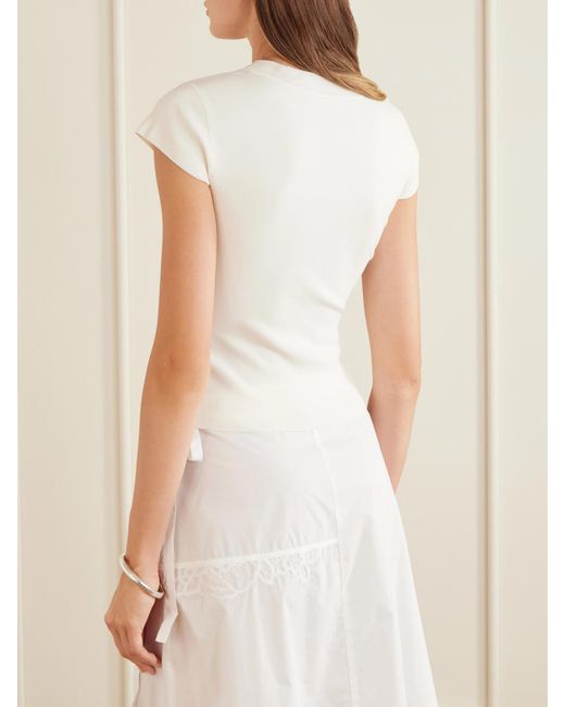 Sir White Mikkel Ribbed Wool T-Shirt