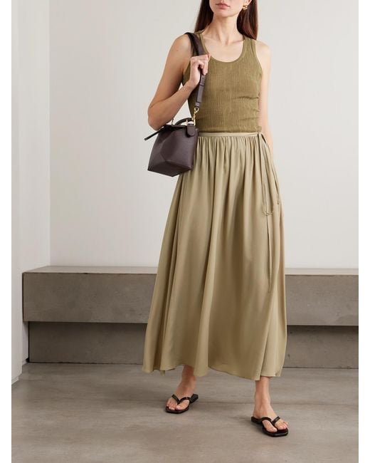 Joseph Natural Elba Tie-Detailed Crepe De Chine Maxi Skirt