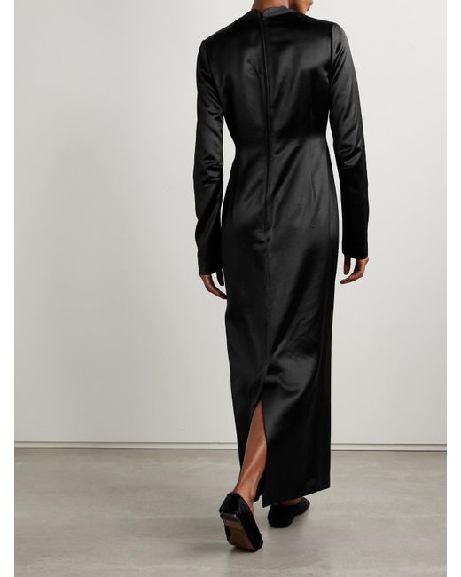 The Row Black Mitzi Silk-Blend Maxi Dress