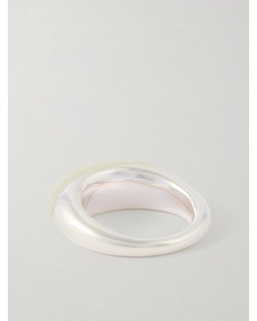 LIE STUDIO White Beatrice And Serpentine Ring