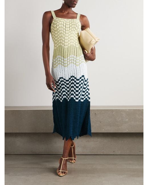 Escvdo White Marea Crocheted Cotton Maxi Dress