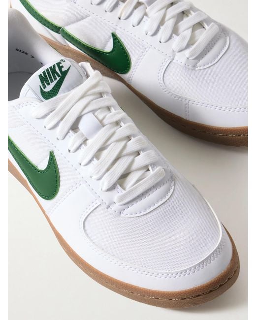 Nike White Field General Leather-Trimmed Mesh Sneakers