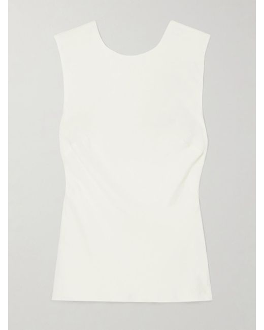 St. Agni White Open-Back Lenzing Lyocell And Ecovero-Blend Twill Top