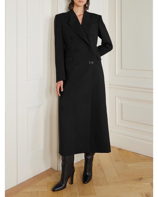 Gabriela Hearst Black Julien Double-Breasted Wool Coat