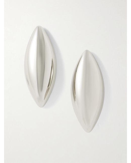 Jennifer Fisher White Puffy Dagger-Plated Earrings