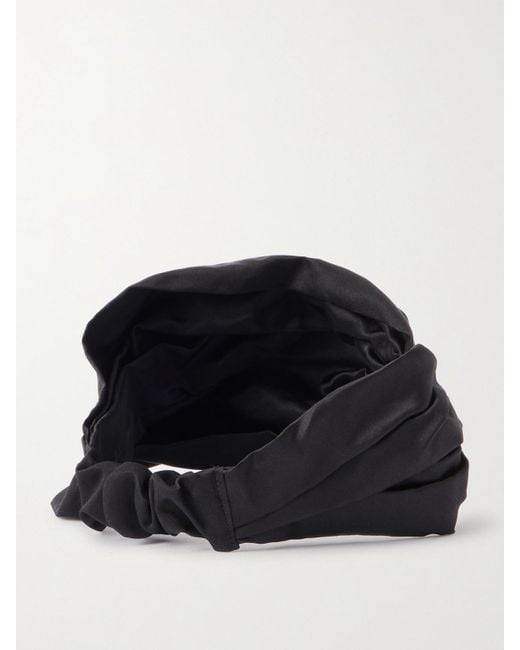 Jennifer Behr Black Dinah Haarband Aus Duchesse-Seidensatin Mit Raffungen