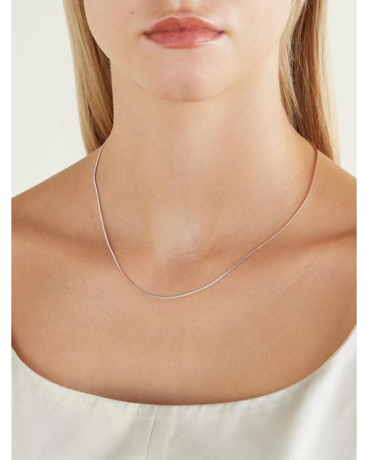 Laura Lombardi Natural Mini Omega Platinum-Plated Necklace