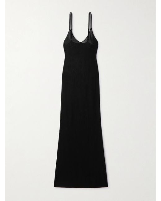 Saint Laurent Jersey Maxi Dress in Black | Lyst