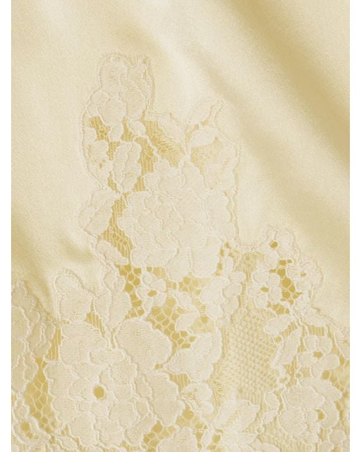 Doen Natural Iona Lace-Trimmed Silk-Satin Shorts
