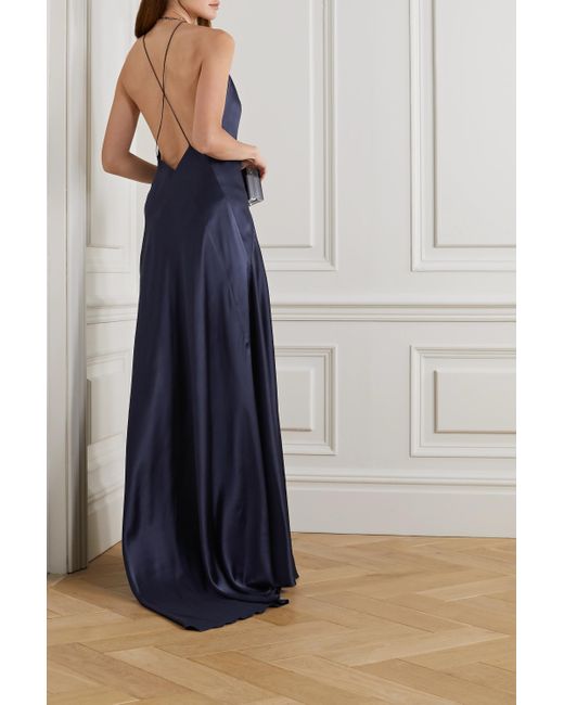 Michael lo sordo silk satin maxi discount dress