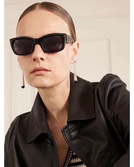 Jacques Marie Mage Black Corniche Square-Frame Sunglasses