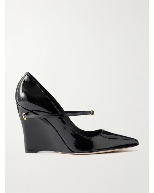 JENNIFER CHAMANDI Black Lorenzo 105 Patent-Leather Pumps