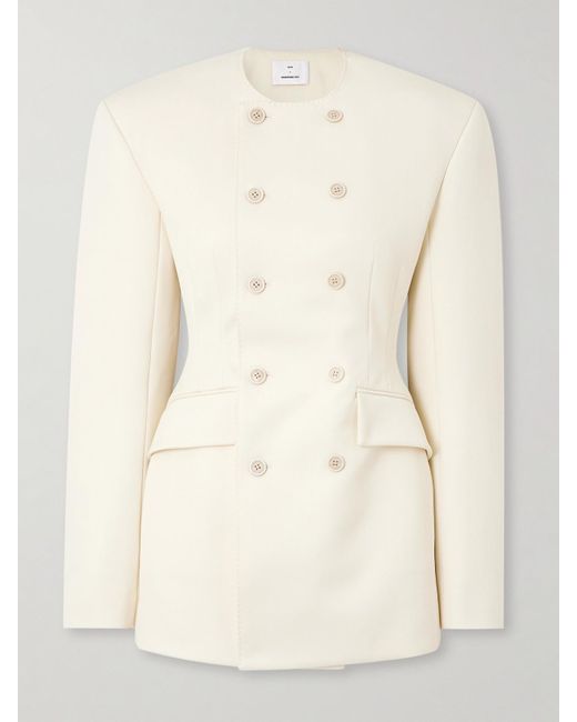 Wardrobe NYC Natural Rhw Doppelreihiges Minikleid Aus Twill