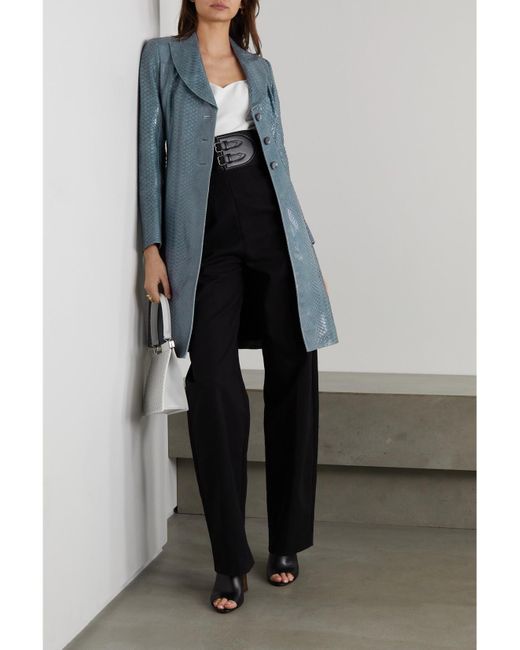 Alaïa Blue Python Coat