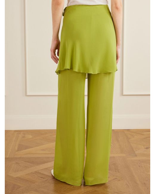 Christopher Esber Green Mirador Silk Wide-Leg Pants