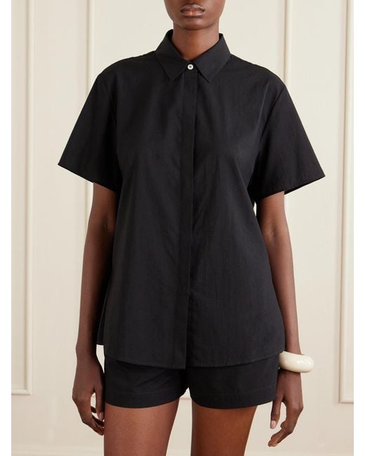 Lido Black Cotton Shirt