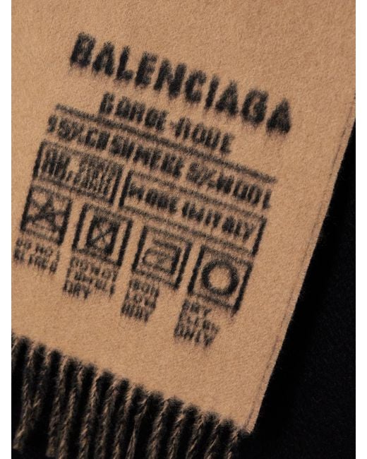 Balenciaga Blue Fringed Two-Tone Cashmere And Wool-Blend Jacquard Scarf