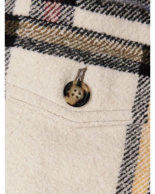 Isabel Marant Natural Ervey Checked Flannel Jacket