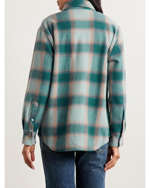God's True Cashmere Blue Checked Cashmere Shirt