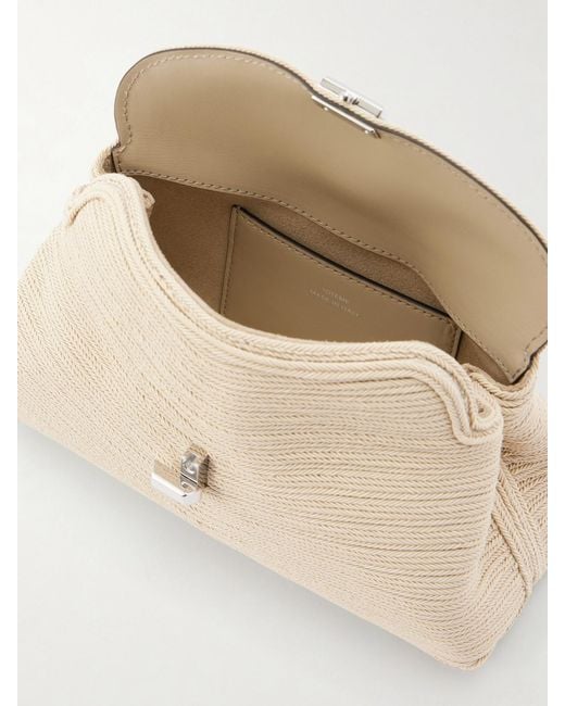 Totême  Natural T-Lock Mini Woven Clutch