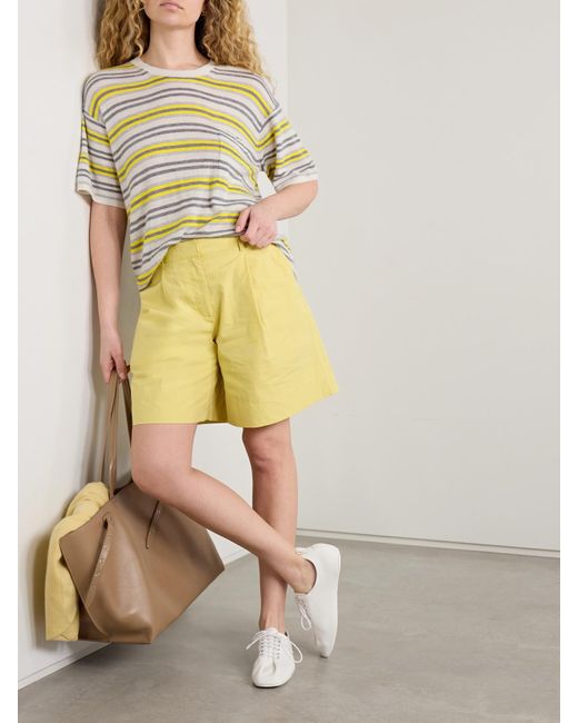 Twp Yellow Beach Stripe Big Boy Striped Cashmere T-Shirt