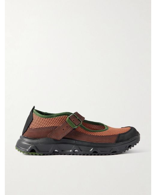 Salomon Brown Rx Marie Jeanne Collapsible-Heel Mesh And Nubuck Sneakers