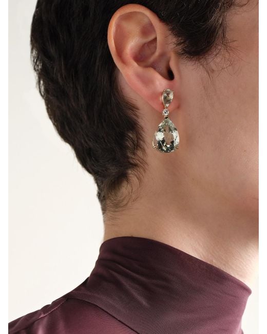 Mateo Natural Sophia 14-Karat, Amethyst And Diamond Earrings