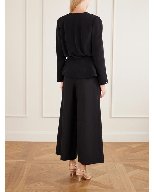 Chloé Black Gathered Faille Blouse