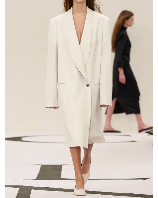 Calvin Klein White Evelyn Wool Coat