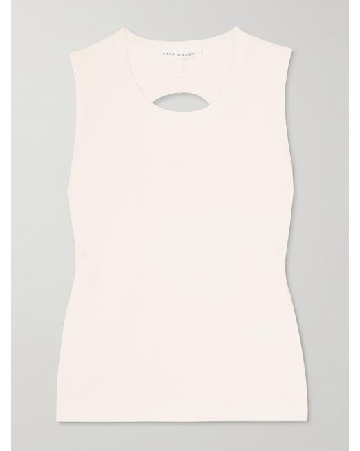 Maria McManus Natural Cutout Jersey Tank