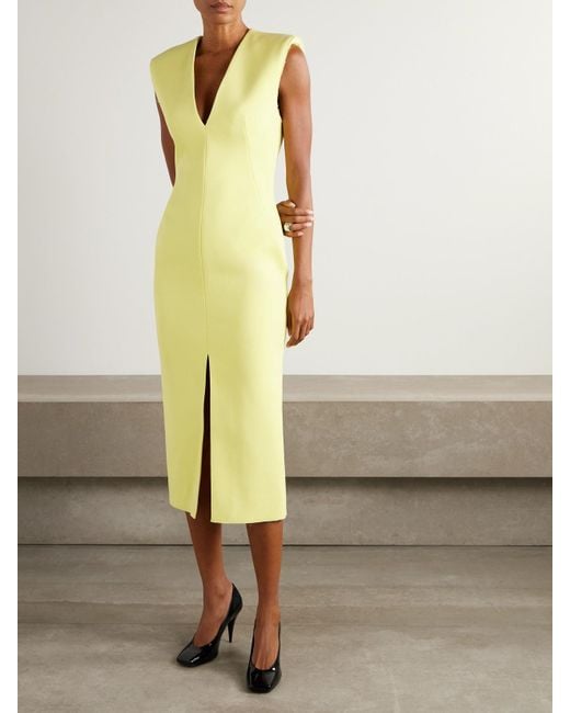 Givenchy Yellow Wool-Blend Midi Dress
