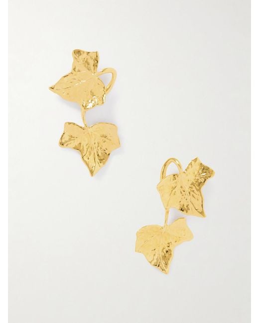Oscar de la Renta Metallic Vines-Tone Earrings