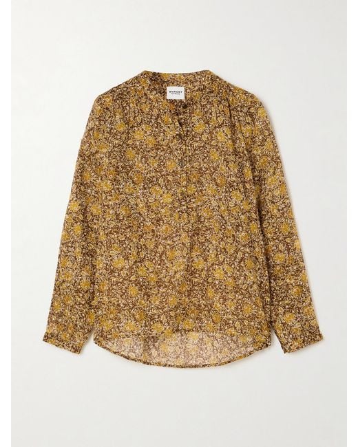 Isabel Marant Natural Maria Floral-Print Organic Cotton-Voile Blouse