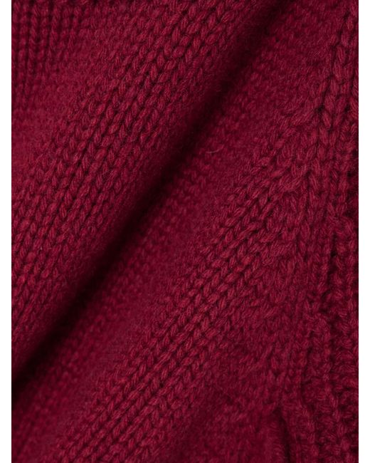 Another Tomorrow Red Oversized Ribbed Recycled Cashmere And Wool-Blend Sweater