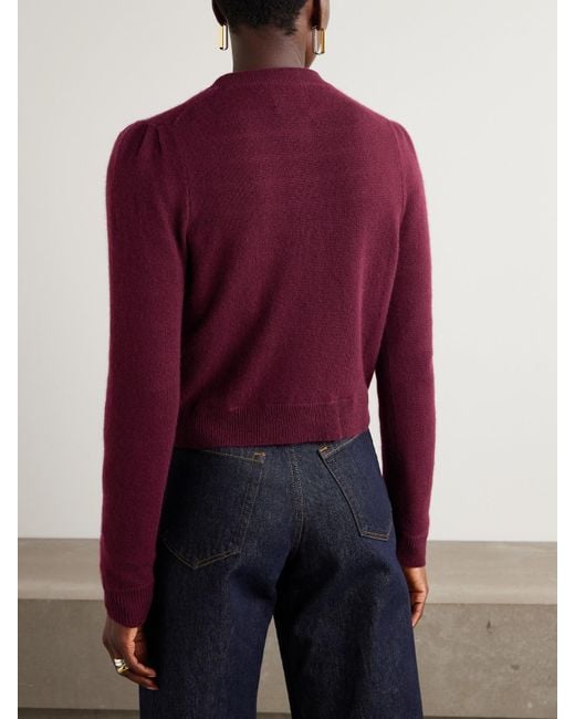Allude Red Cashmere Cardigan