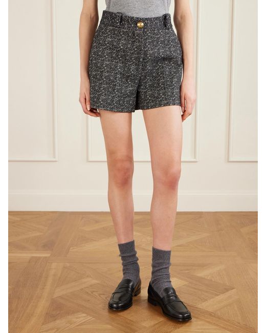 Blazé Milano Gray Antalya Teke Cotton-Blend Tweed Shorts