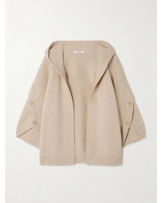Cardigan À Capuche En Laine Et Cachemire Mélangés Vals Max Mara en coloris Natural