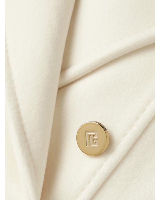 Balmain Natural Double-Breasted Wool And Cashmere-Blend Felt Jacket