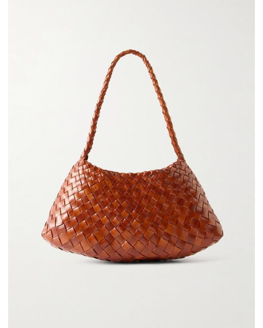 Dragon Diffusion Rosanna Mini Woven Leather Shoulder Bag in Brown | Lyst UK