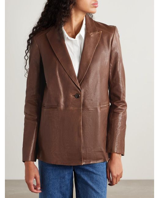 Twp Brown James Leather Blazer