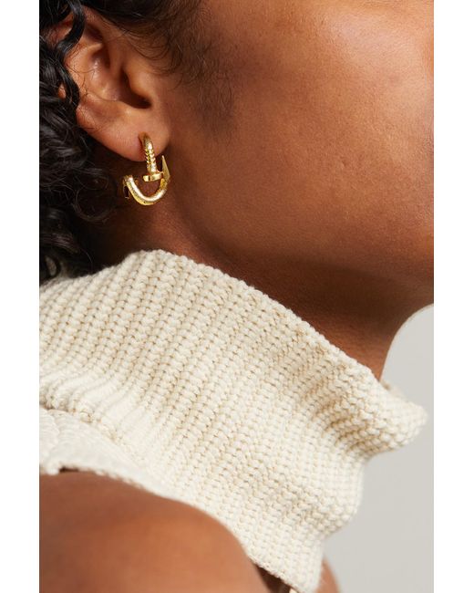 Hammered Gold Bent Nail Earrings | David Webb New York